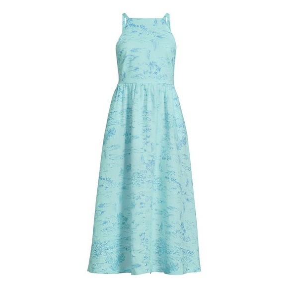 Lands' End Dresses & Skirts - Lands' End Women's Linen Sleeveless Halter High Neck Midi Dress